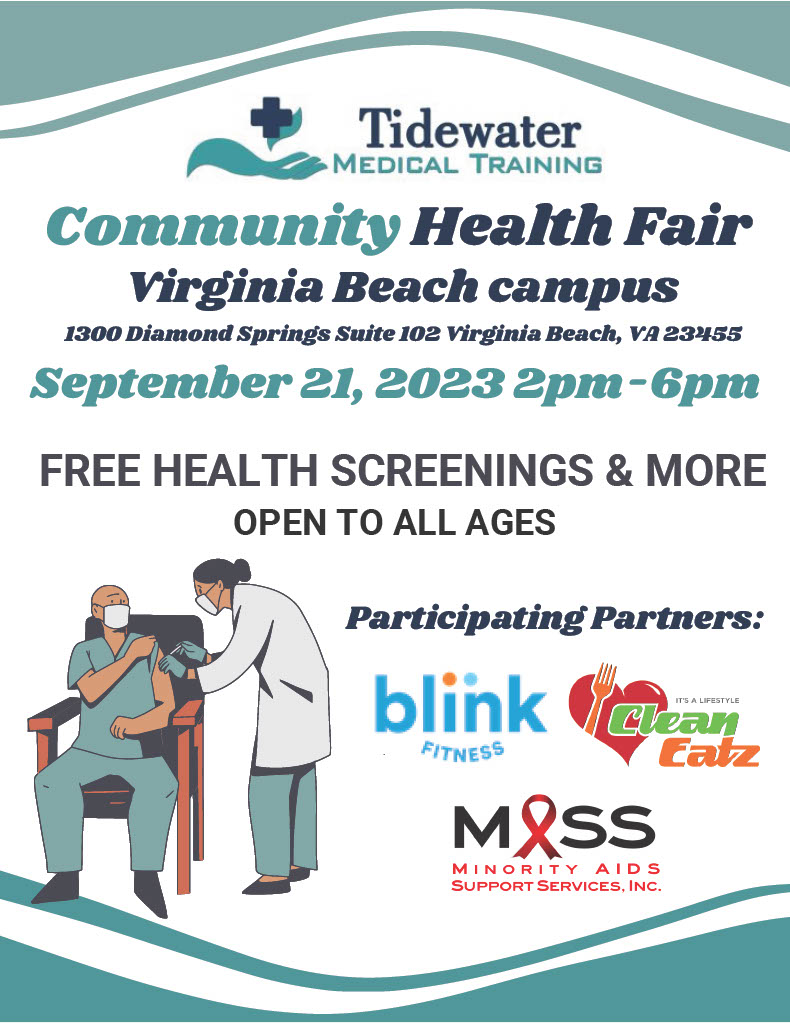Community Health Fair Tidewater Medical Training -Virginia Beach campus ...